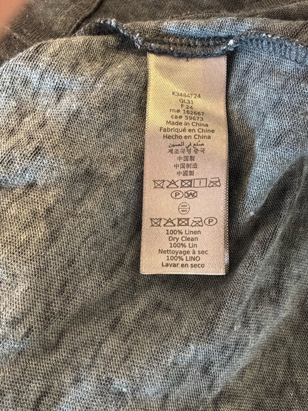 John Varvatos 100% Linen Mott Crew T shirt Small - Picture 5 of 6
